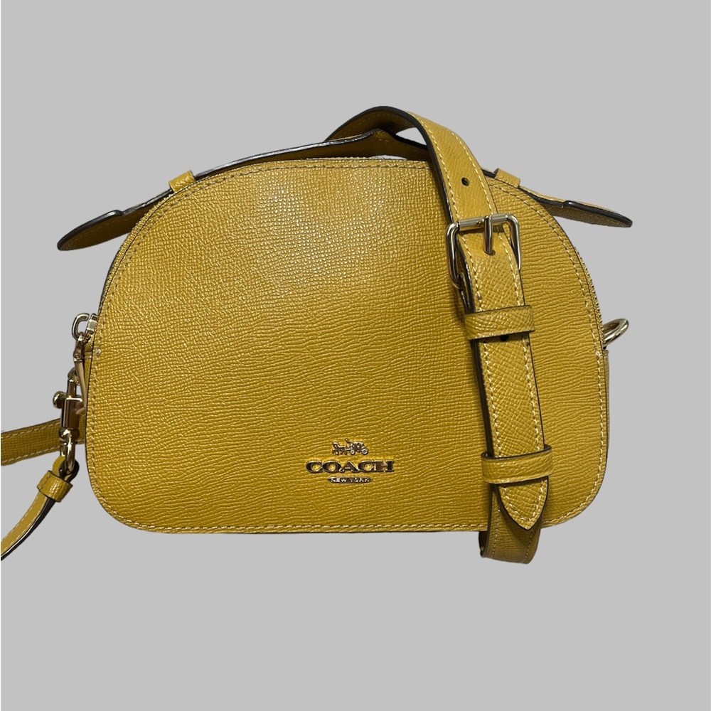 Coach Serena Satchel Leather Crossbody in Gold Flax